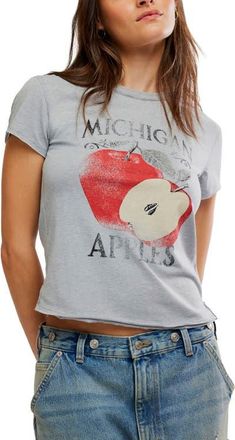 Free People Nova Organic Cotton Blend Graphic T-Shirt in Apple Combo at Nordstrom, Size X-Large