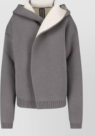 Rick Owens ribbed-hem hooded wool cardigan