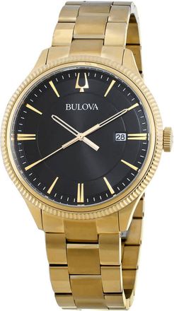 Bulova Classic Quartz Black Dial Mens Watch 97B228