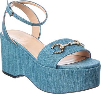 Gucci Gg Logo Denim Sandal
