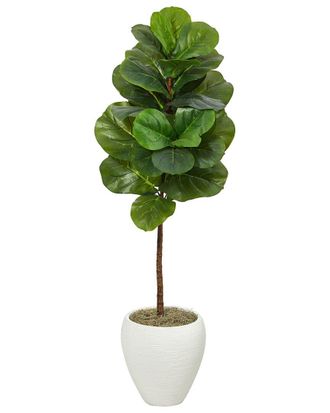 Nearly Natural 52In Fiddle Leaf Artificial Tree In Planter