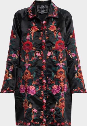 Johnny Was Ajowan Floral-Embroidered Coat