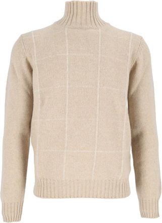 Settefili Cashmere Maglia Intarsio Vulcano-Knit - Knitwear - Hombre - Beige - XL
