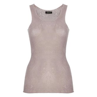 Avant Toi Sleeveless Tops, female, Purple, Size: M Round Neck Tank Top