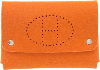 Herm&egrave;s Orange Felt Pouch (Pre-Owned)