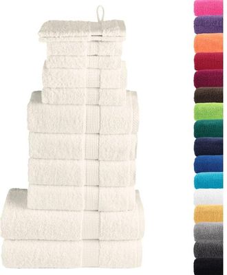 vidaXL Juego De Toallas Premium Solund 12 Unidades Crema 600 Gsm Vidaxl