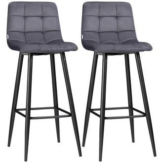 HOMCOM Taburetes de bar 42x55x103 cm gris