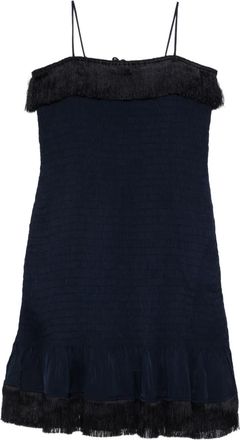 By Malene Birger Mini-jurk met kwastje en franje - Blauw