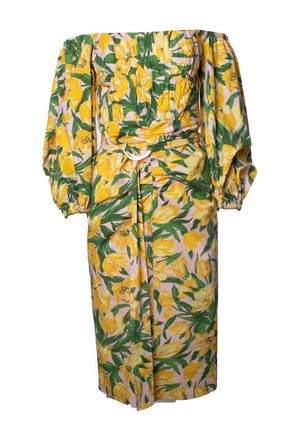Carolina Herrera floral belted midi dress