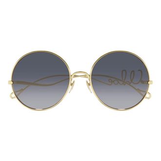 Chlo&eacute; Sunglasses, female, Yellow, Size: 56 MM Round Sunglasses