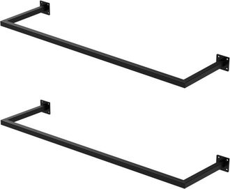 ML Design Ml-design - Set 2x Percheros De Pared 110x30cm De Acero Inoxidable Negro Para Vestidor Armario Ba&ntilde;o O Cocina, Barra De Almacenamiento Hasta 50kg Para 