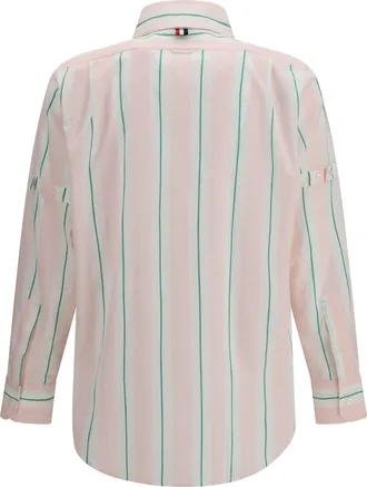 Thom Browne Striped Cotton Button-Down Shirt - Pink
