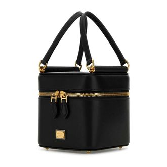 Dolce & Gabbana Leren Vanity Case Handtas - Dames - Schoudertassen - Zwart - ONE Size - Leer - Tassen