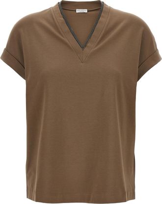 Brunello Cucinelli Brown T-shirt Monile