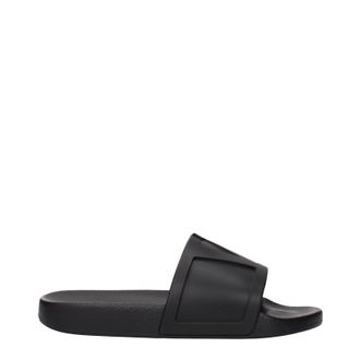 Valentino Garavani Herrens Pantoletten und Clogs aus Gummi in Schwarz