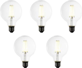 LUEDD Qazqa Juego De 5 Bombillas Led E27 Filamento Transparente G95