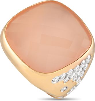 Casato 18K Yellow Gold 0.65ct Diamond and Chalcedony Ring 200473