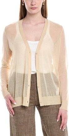 Lafayette 148 New York V-Neck Button Front Wool-Blend Cardigan