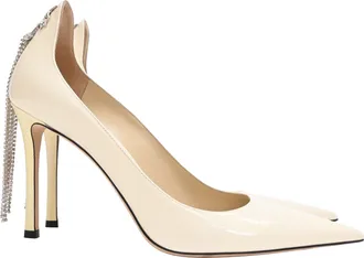 Jimmy Choo London Spruce Crystal Chandelier Pumps in Ivory Patent Leather
