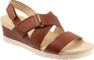 Softwalk Novi Ankle Strap Wedge Sandal in Luggage at Nordstrom, Size 10.5