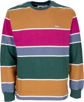 Obey Nation Stripe Lange Mouw Tee - Heren - Longsleeves - Veelkleurig - XL - Katoen - Tops