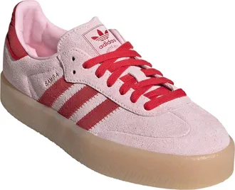 adidas Sambae Sneaker in Clear Pink/scarlet/Gum 3 at Nordstrom, Size 7.5