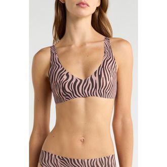 MeUndies DreamSeam Plunge Bralette in Blush Zebra at Nordstrom Rack, Size Xx-Large