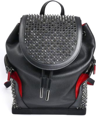 Christian Louboutin Black Leather Rubber Backpack (Pre-Owned)