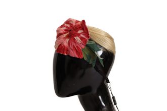 Dolce & Gabbana Womens Black Silk White Hair Parrucchiera Diadem Headband Elastane Accessory
