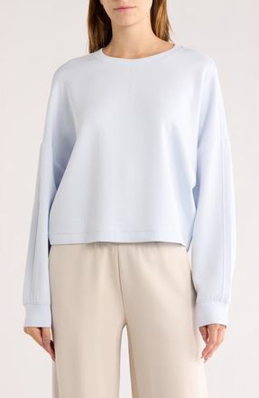 Zella Whisper Knit Easy Crew Sweatshirt in Blue Ancient at Nordstrom Rack, Size X-Small