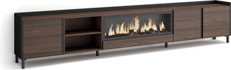 Skraut Home Skraut Home - Mueble Tv, Televisi&oacute;n, Muebles De Sal&oacute;n, Almacenaje, 315x35x61cm, Para Tv Hasta 80, Chimenea El&eacute;ctrica Xxl, Dise&ntilde;o Industrial, Estilo Mo