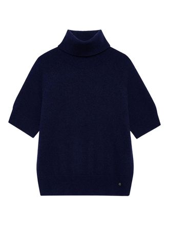 Anine Bing Jackson turtleneck short-sleeve sweater - Blue