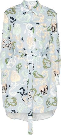 Lanvin Mini Jurk Abstract Patroon - Dames - Shirt Kleedjes - Veelkleurig - M - Katoen - Kleedjes