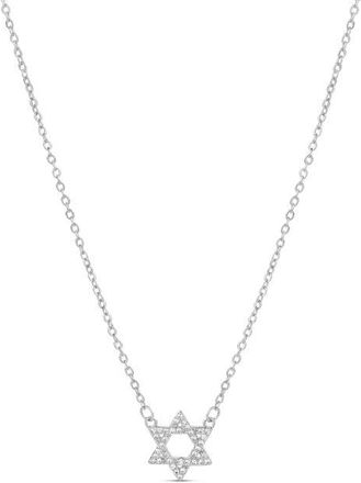 SHYMI Pav&eacute; Cubic Zirconia Star of David Necklace in Silver at Nordstrom