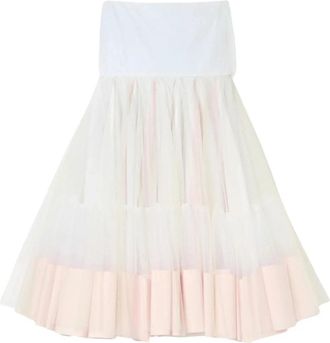 Jacquemus Midi Rok - Dames - Midirokken - Wit - 2XS - Katoen - Rokken