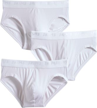 SKIMS Mens 3-Pack Seamless Modal Blend Briefs in Chalk at Nordstrom, Size X-Large