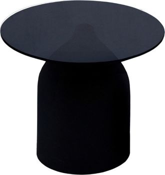 Moloo Mesa de centro D50 cm cristal negro y acero lacado