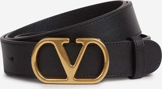 Valentino Garavani Vlogo Leather Belt