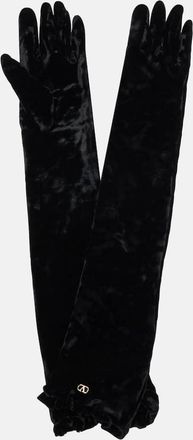 Valentino VLogo velvet gloves
