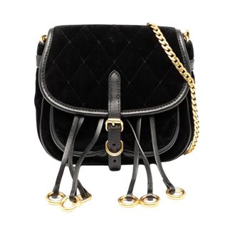 Prada Pre-owned Gewatteerde Fluwelen Schoudertas - Dames - Pre-owned - Zwart - Maat: ONE Size