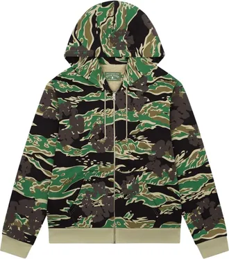 Denim Tears Felpa con stampa camouflage e cappuccio - Verde
