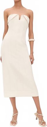 Alexis Donella Strapless Midi Dress In Ivory
