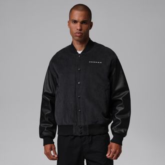 Nike Jordan Mens Jordan Flight Essentials Varsity Jacket in Black | IU0769-010
