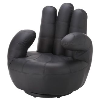 Vente-Unique Vente-unique - Poltrona a forma di mano girevole in similpelle Nero - catchy