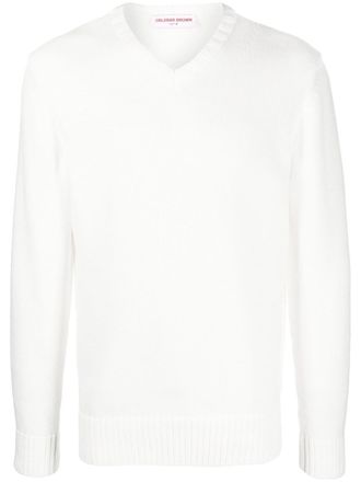 Orlebar Brown Clifton V-neck knit jumper - men - Cotton - L - White