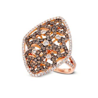 Le Vian Ladies Chocolate Lace Rings set in 14K Strawberry Gold
