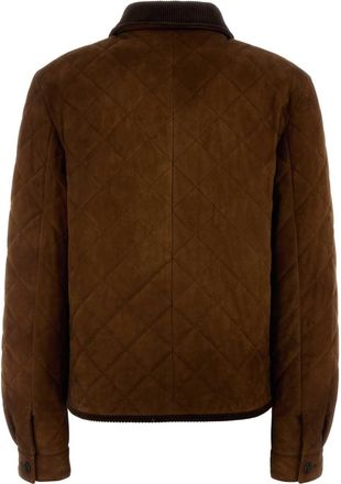 Miu Miu Womens Leather Jacket Brown Lamb