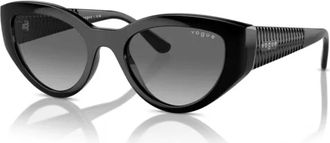 Vogue Eyewear Zwart/Grijs Getinte Zonnebril - Dames - Zonnebrillen - Zwart - 52 MM - Accessoires