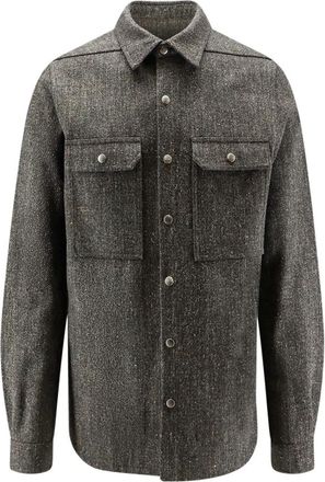 Rick Owens Outershirt - Heren - Zomerjassen - Grijs - XL - Wol - Jassen