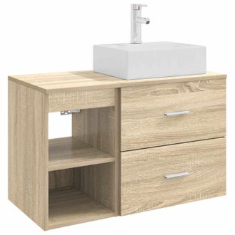 vidaXL Juego De Muebles De Ba&ntilde;o 2 Pcs Roble Sonoma Vidaxl